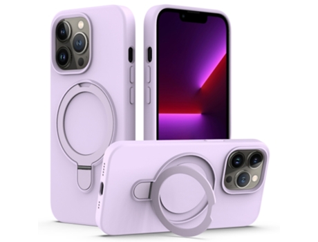 Funda Mobile Phone Cases Magsafe Liquid With Ring para iPhone 12 Pro Max Silicona Morado