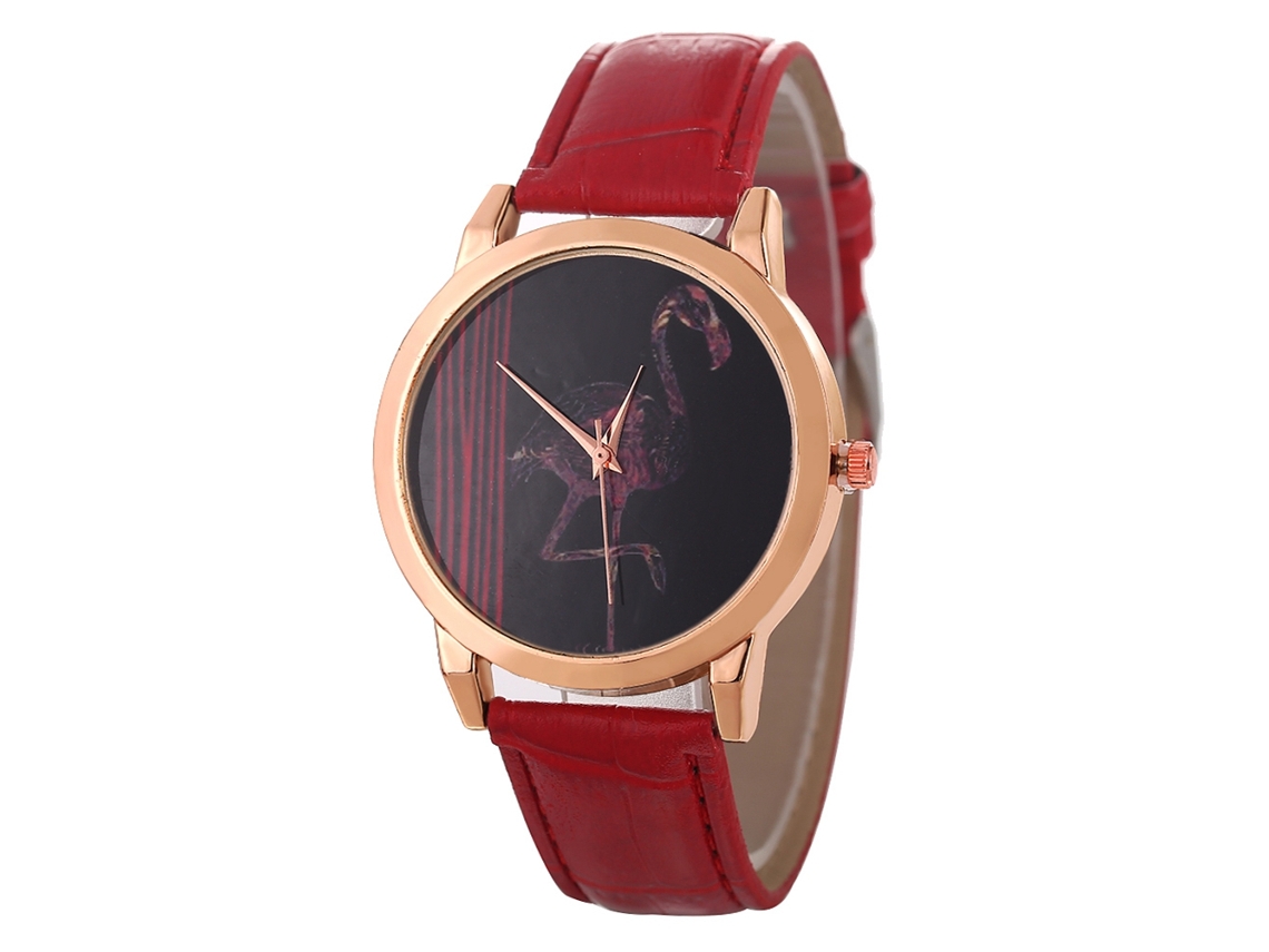 Reloj De Pulsera Analógico Redondo De Cuarzo, Estilo Casual De Negocios, Para Parejas, Rojo.
