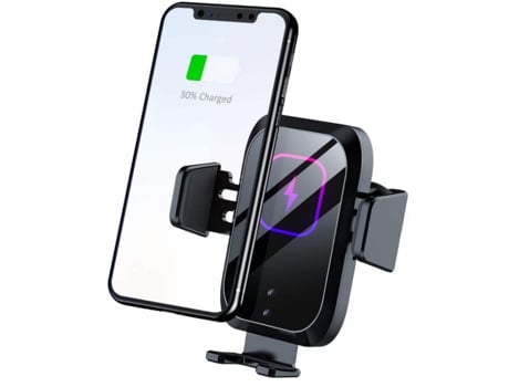 Cargador Coche Inalámbrico Teléfono Sujeción Carga Rápida CHRONUS Negro