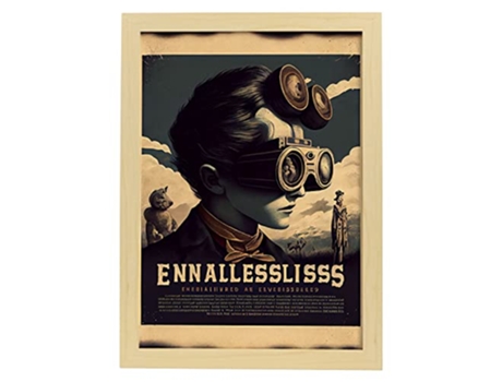 NACNIC Poster Distante En Estilo Surrealismo Cinematográfico Ilustraciones Y Grabados De Historieta Abstracta Y Artística A3 Marcos Madera