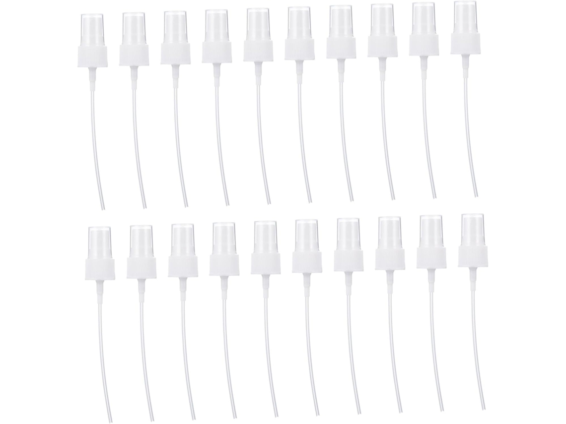 Pacote Com 20 Bicos Pulverizadores De Plástico Branco Para Frascos De Cosméticos E Óleos Essenciais.