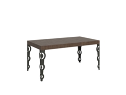 Mesa extensible 90x120/224 cm Karamay Premium Nogal estructura Antracita ITAMOBY
