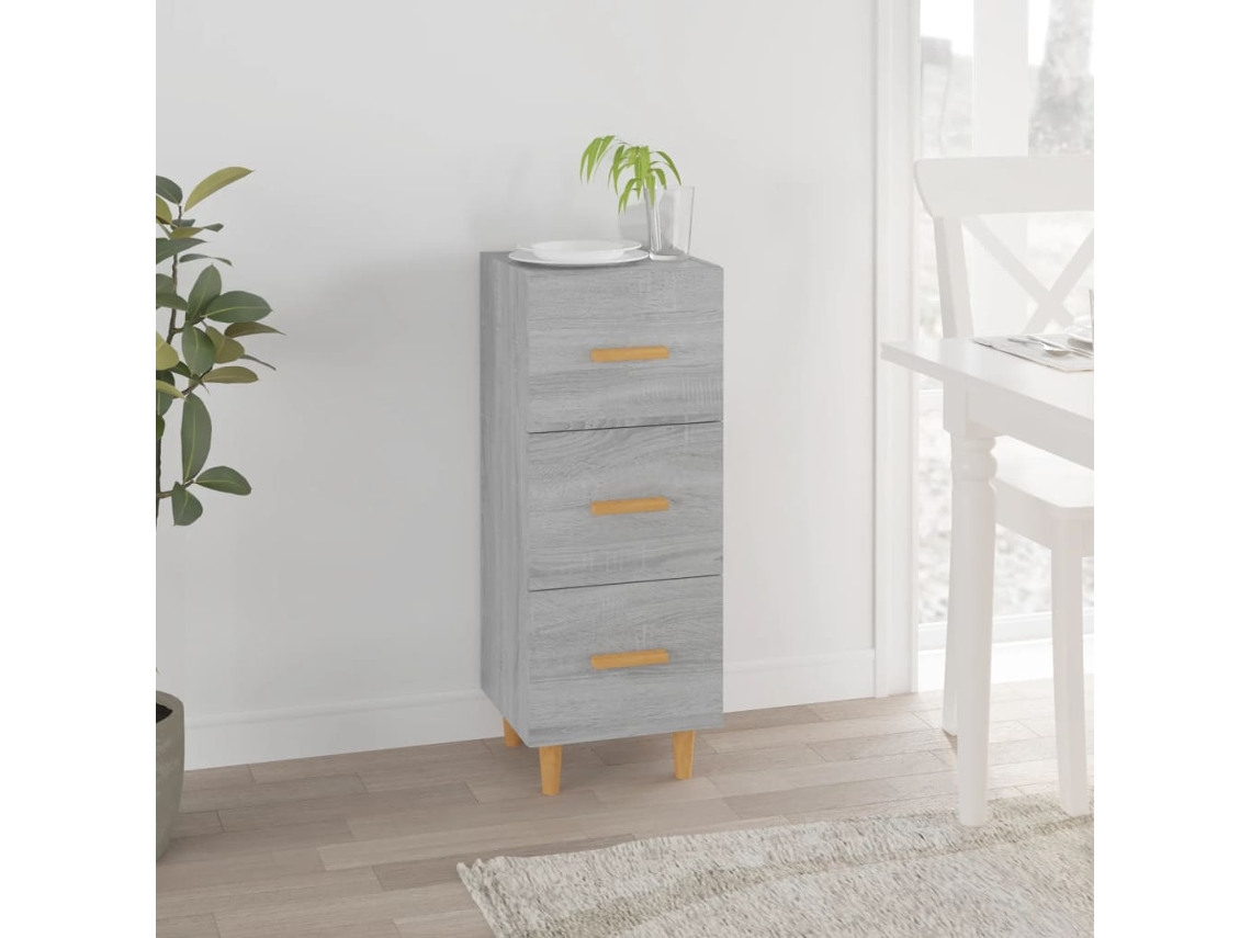Aparador Madera De Ingeniería Gris Sonoma 34,5x34x90 Cm