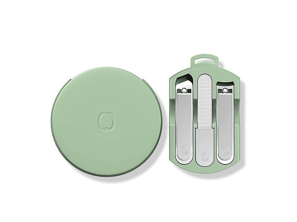 Set De Manicura Portátil Con Tijeras De Uñas De Acero Inoxidable Para Viajes Y Hogar, Regalo, 3 Piezas, Verde