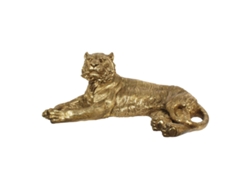 Tigre De Resina Acostado Figuras Animales Colección Dorado Signes Grimalt BY SIGRIS