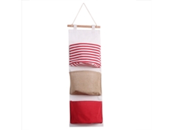 JEIIBRZUI Saco de Armazenamento Suspensa Brinquedos ZEAICOS Linho Bege (21x24x3cm)