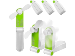 Kit Com 3 Ventiladores Portáteis De Bolso, Dobráveis, Mini Ventiladores De Mão, Recarregáveis ​​via Usb E Para Mesa.