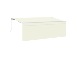 Toldo retráctil manual Vidaxl con cortina de tela color crema (350 x 200 x 120 cm)