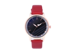 Reloj De Pulsera De Cuarzo Para Mujer Con Esfera Redonda, Elegante E Informal, Color Rojo.