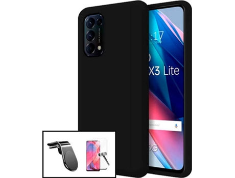 Carcasa, Protector y Soporte para Auto Oppo Reno5 4G PHONECARE Silicone Negro