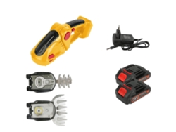 Cortasetos eléctrico, doble función, inalámbrico, batería amarilla, 2 baterías OEM