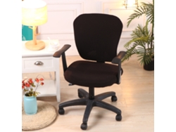 Funda para silla de oficina Siurn de poliéster elástico negro (juego de dos piezas)