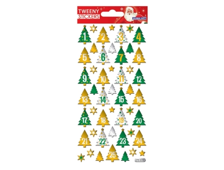 Pegatinas de espuma 3D para el calendario de Adviento - Árboles con números