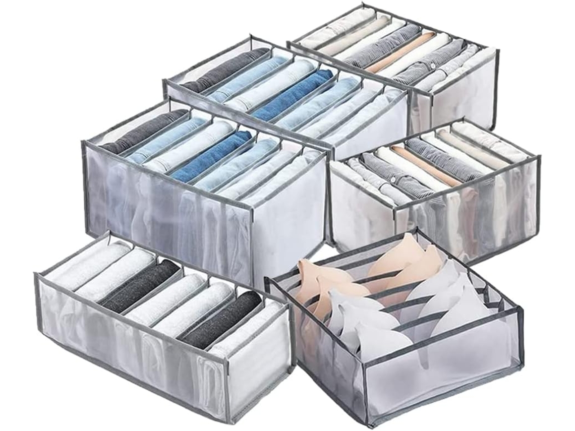 Cajas para guardar ropa, cajas para guardar jeans, cajas de malla para ropa