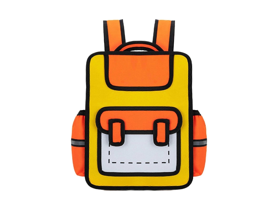 Mochila ergonómica con diseño de dibujos animados en 3D, mochila escolar ligera y práctica, mochila informal para fanáticos del anime, amarilla Giecy