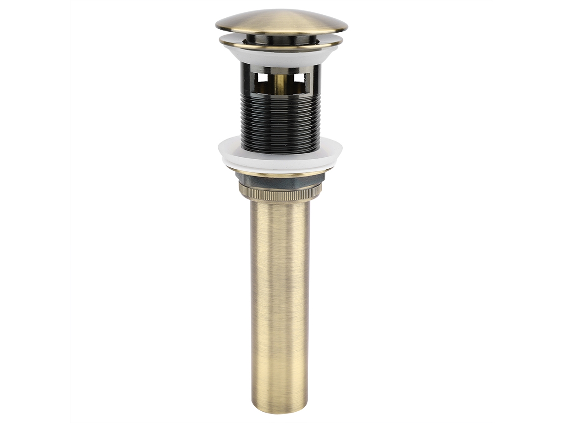 Desagüe emergente para lavabo de baño (con rebosadero de bronce verde adicional)