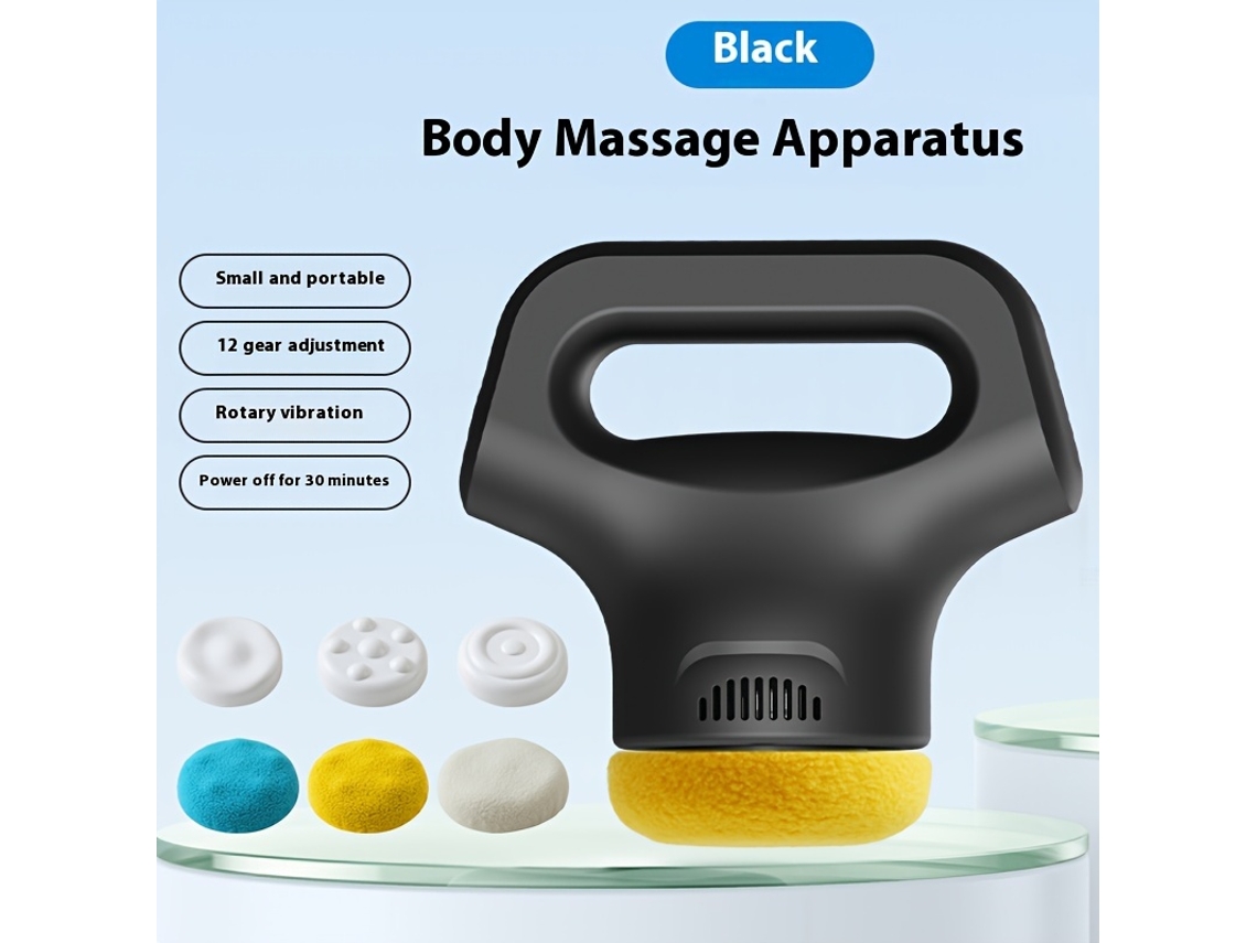 Masajeador eléctrico portátil con carga inalámbrica, dispositivo unisex para moldear el cuerpo, función de ajuste de 12 velocidades, C... STELASPLEN