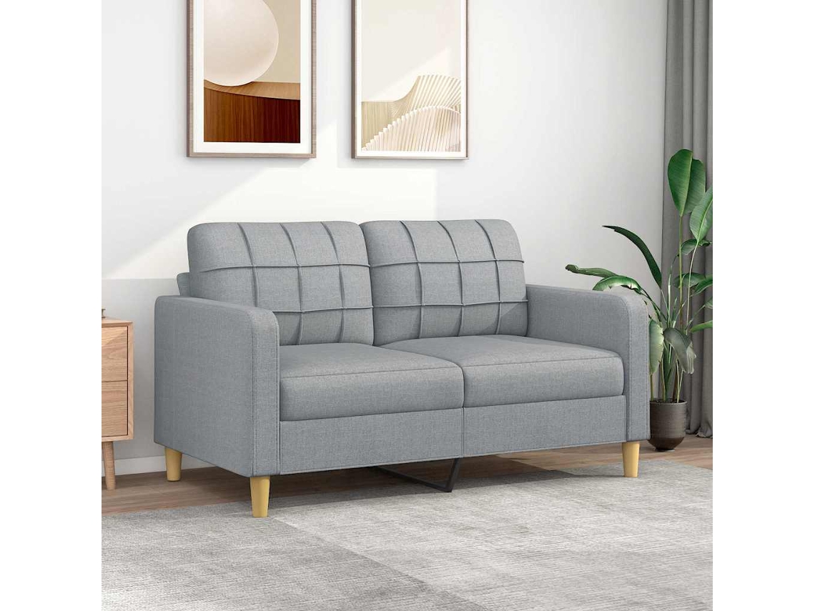 Sofá 2 plazas en tejido 140 cm gris claro