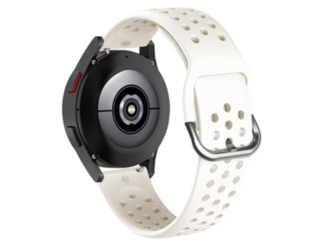 Correa de Silicona 20mm orificios redondos transpirables para Samsung Galaxy Watch4 40mm/44mm - blanco