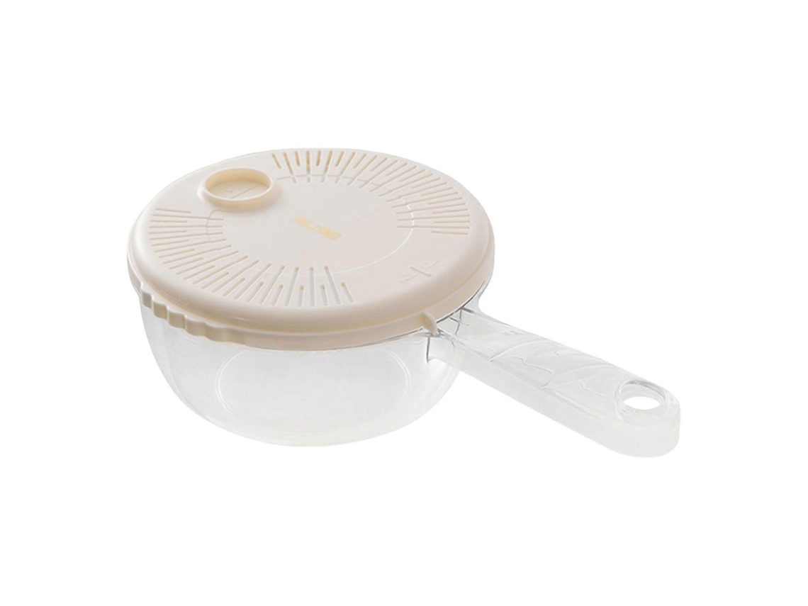 Cesta de cocina multifuncional para escurrir frutas y verduras, con asa para facilitar el lavado y el almacenamiento. Color beige.