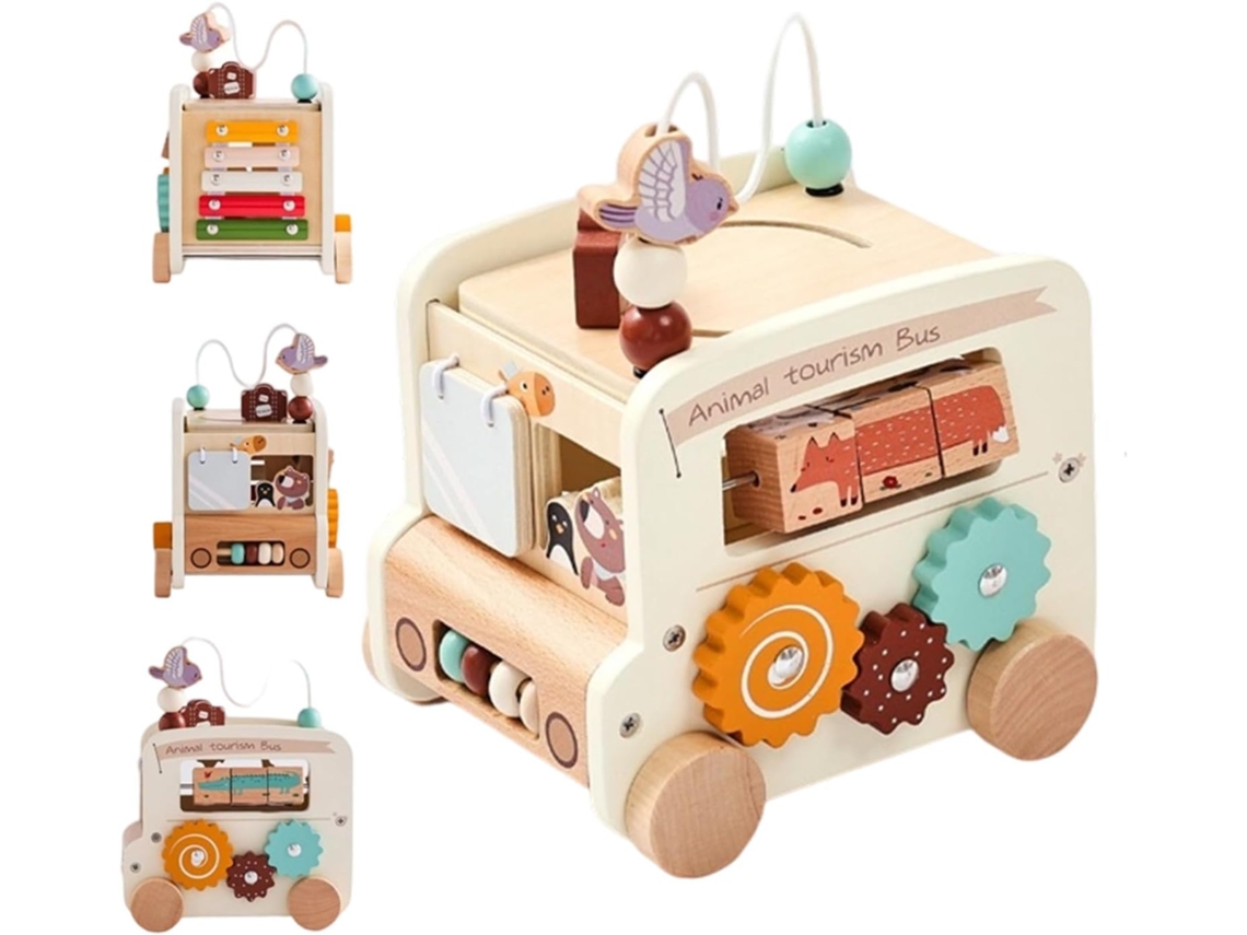 Juguete educativo para preescolares | Autobús educativo para niños pequeños con bloques de construcción, Vayotoy