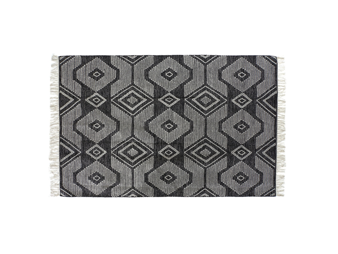 Alfombra Algodon 1400 Gsm, Flecos Negro 200x290x1cm