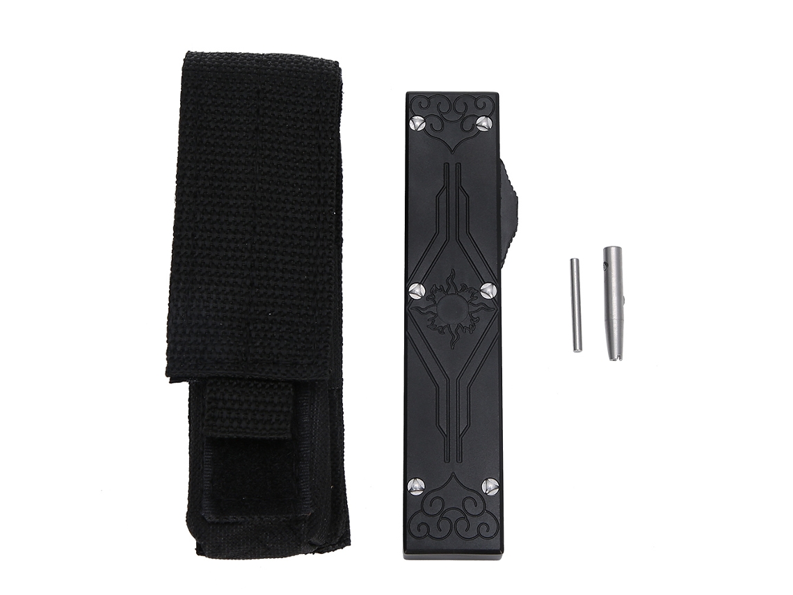 MEOIRUERY Peine de Acero Inoxidable con Resorte para Cabello y Barba Plegable Peine de Bolsillo Herramienta de Peluquería Negro