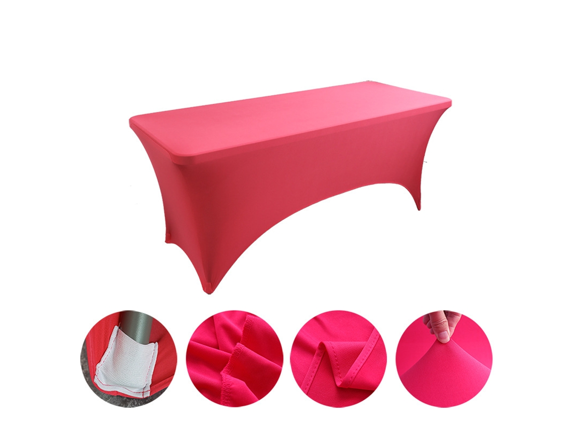 Mantel Rectangular Elástico De Spandex Para Bodas, Banquetes Y Fiestas (rojo Rosado/122x75x75cm) Gertiz