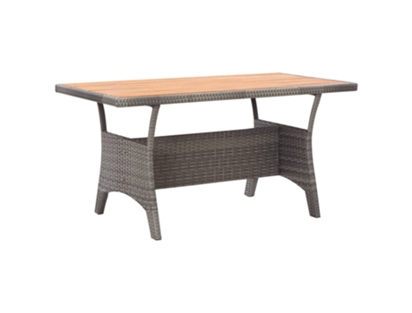 Mesa de jardín VIDAXL Gris Madera de acacia (120x70x66 cm)