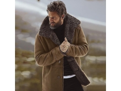 Chaqueta De Invierno Para Hombre Con Lana De Oveja Y Forro Polar Ártico Grueso.