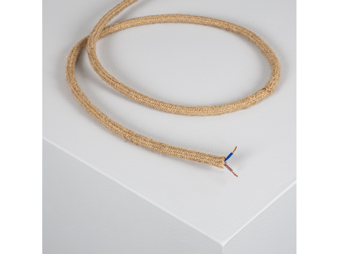 Cable Textil Eléctrico LEDKIA Natural Cáñamo (0.6 cm)