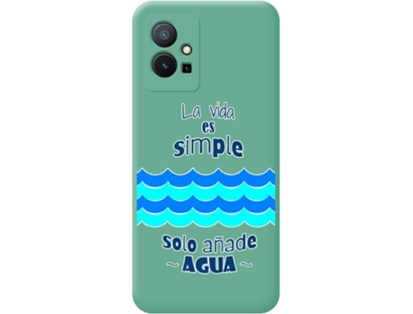 Carcasa para Vivo Y55 5G TUMUNDOSMARTPHONE Silicona Líquida Dibujos Verde