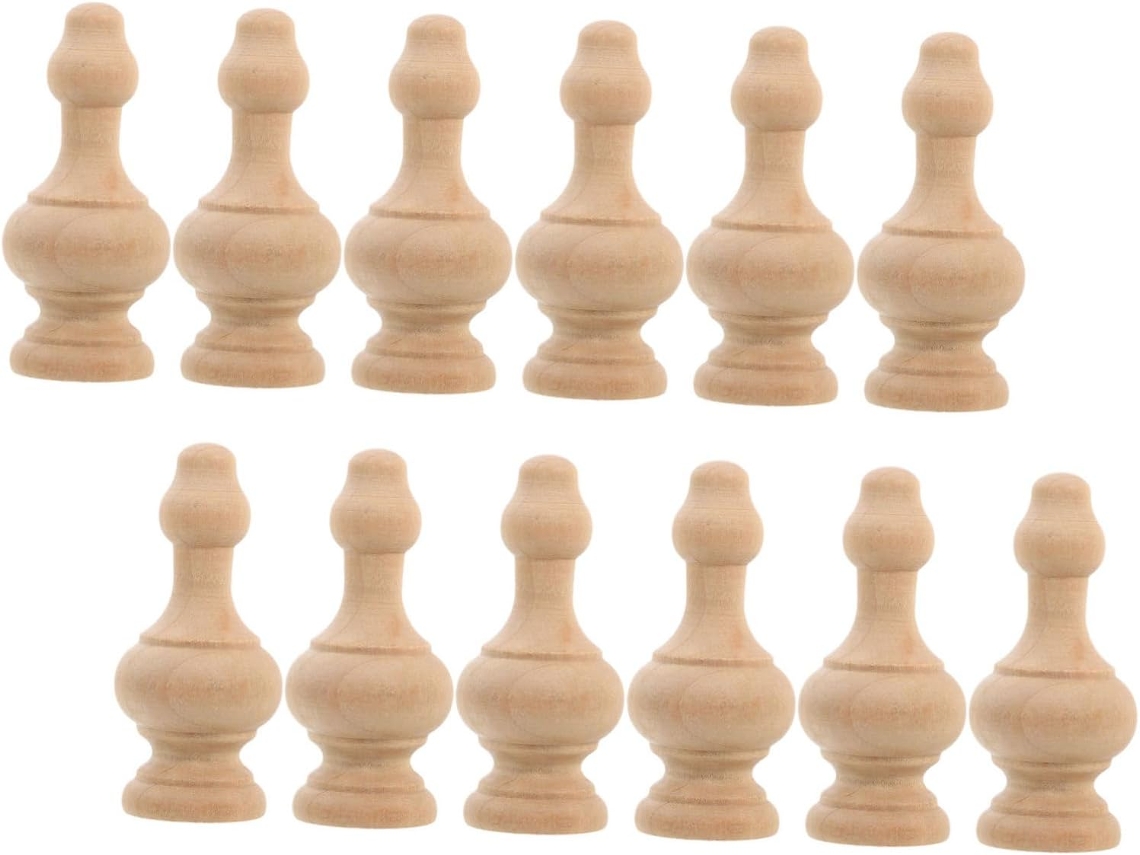 Juego De 12 Remates De Escalera De Madera Tallada, Decoración Para El Hogar, Tapas Decorativas