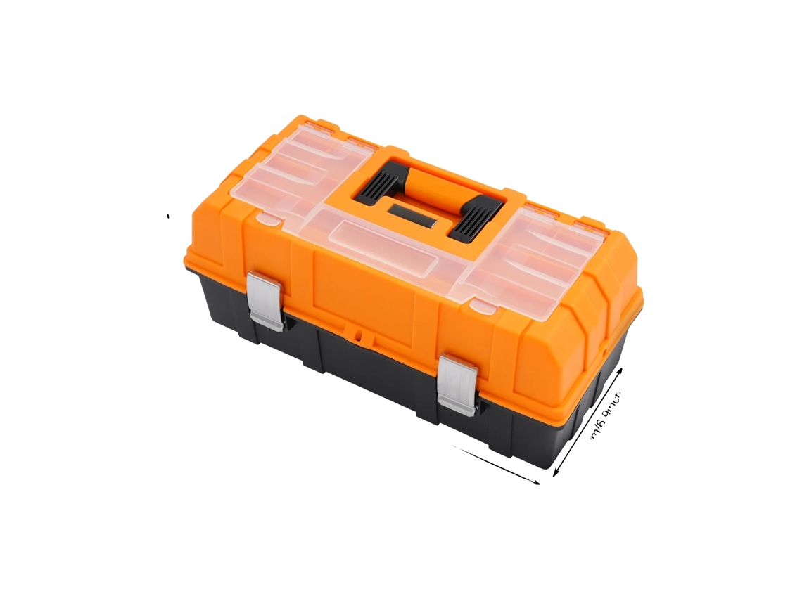 Organizador de caja de herramientas, almacenamiento portátil, diseño multifuncional, naranja y negro OEM