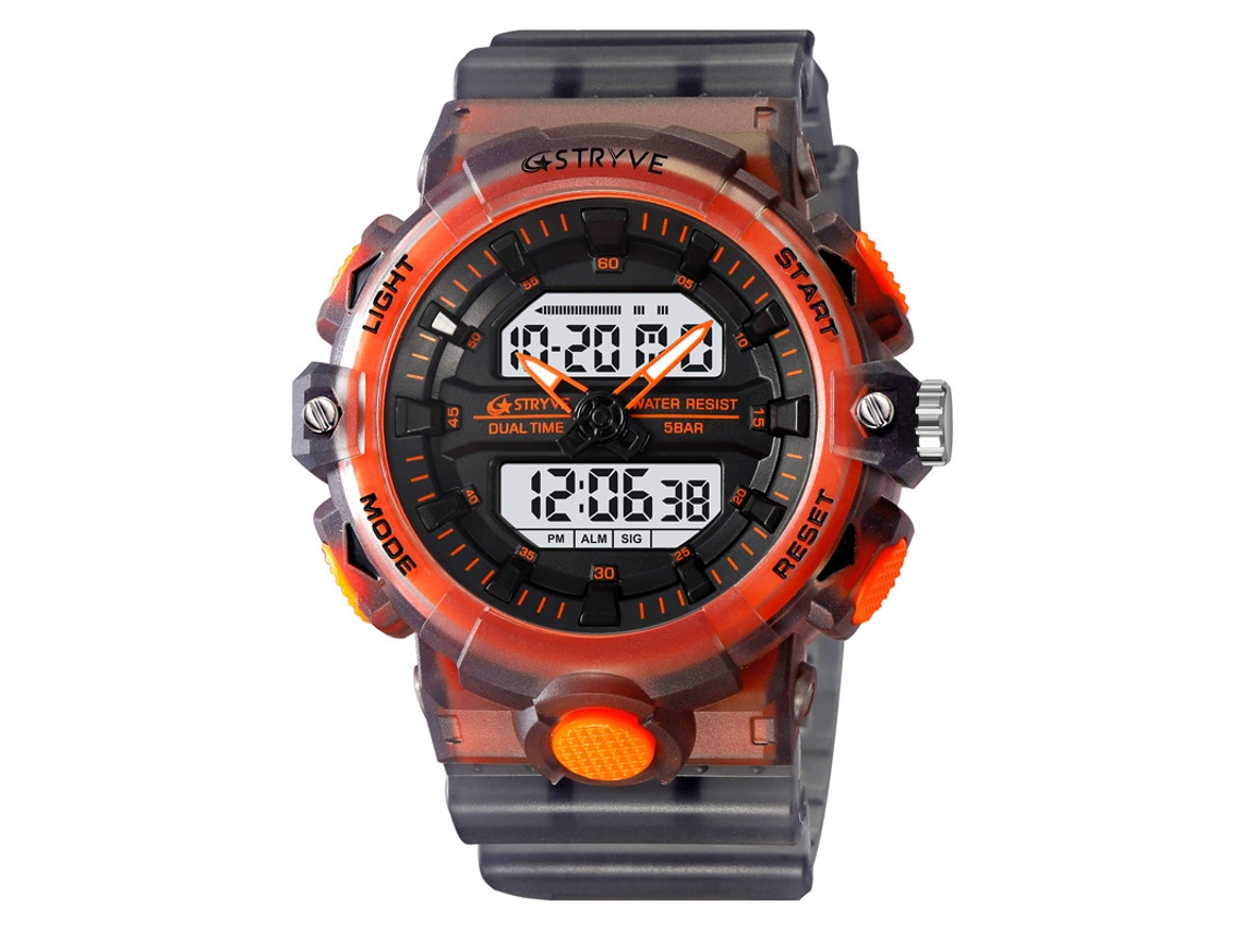 Reloj Deportivo Impermeable De Moda Para Hombre (gris), Doble Pantalla Con Luz Luminosa, Cronógrafo Electrónico Multifunción.