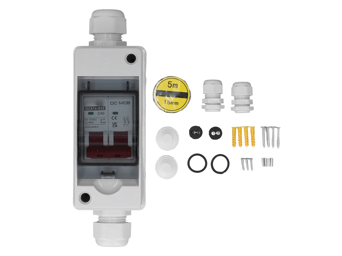 Yncm2026-interruptor De Circuito Cc 2p 40a Ip65 6ka, Isolador Para Sistema Solar Pv 1000v