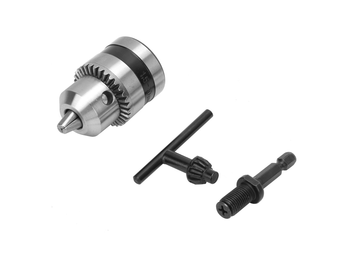 Portabrocas Ligero De 1,5-10 Mm 3/8-24unf + Varilla De Extensión Hexagonal De 1/4" Con Rosca De 3/8".