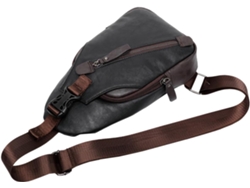 Bolso De Hombro Creativo Para Hombre En Piel Sintética Negra Ligera, Bolso De Pecho Versátil Para Salidas.
