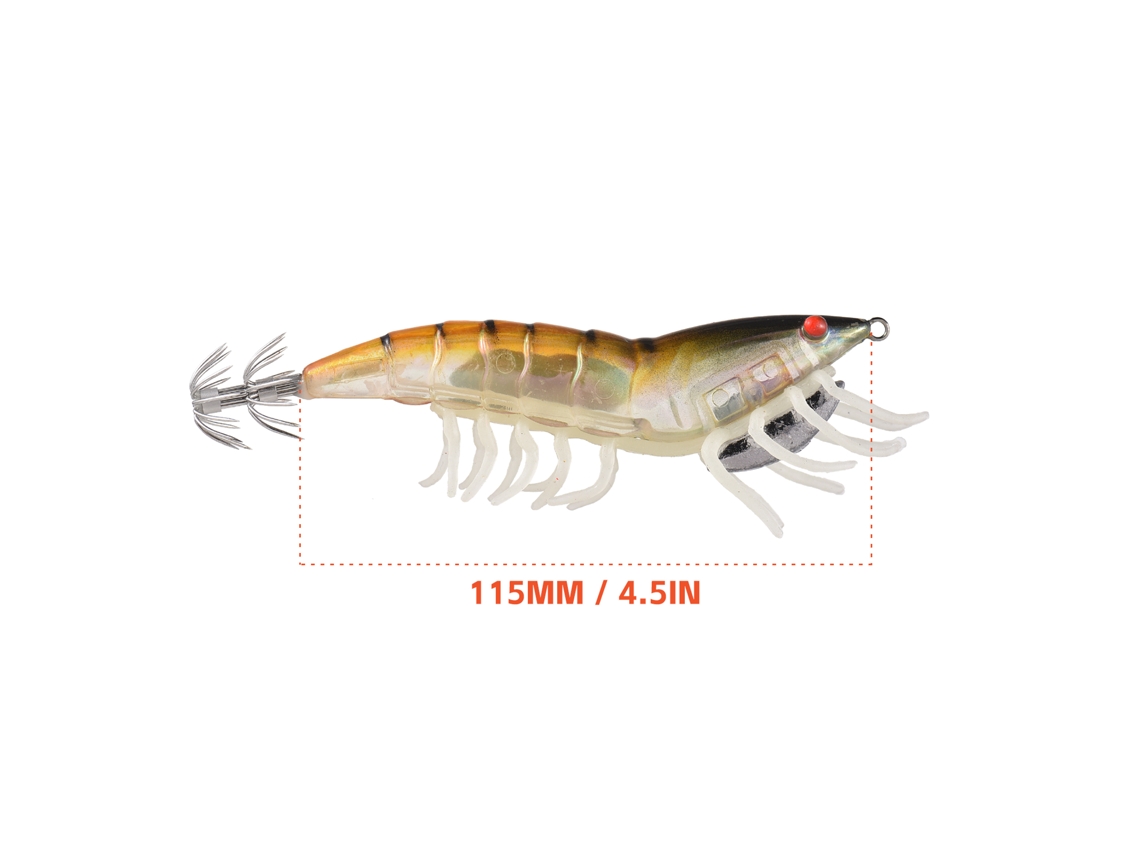 Leurre Egi Crevette Hybrid 115mm/20g Pour Calamar Pieuvre Cuttlefish Leurre Dur Pesca Squid Jig