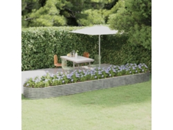 Jardín Elevado/Plantador de Acero con Revestimiento en Polvo Plateado 507X100X36 cm