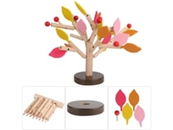 Conjunto De Blocos De Madeira Diy De Árvore Com Folha Amarela Puzzle Brinquedo 3d Para Crianças