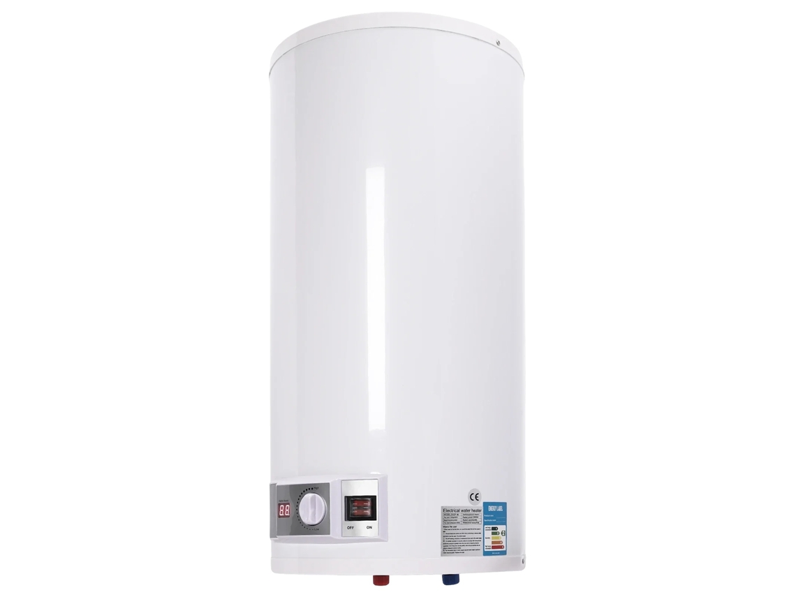 Calentador de agua eléctrico, capacidad de 50 l, tubo de calentamiento rápido, blanco OEM