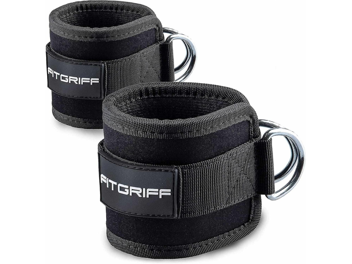 Correas de tobillo extra gruesas Mdug Fitgriff, paquete de 2, adecuadas para entrenamiento físico en equipos de cable.