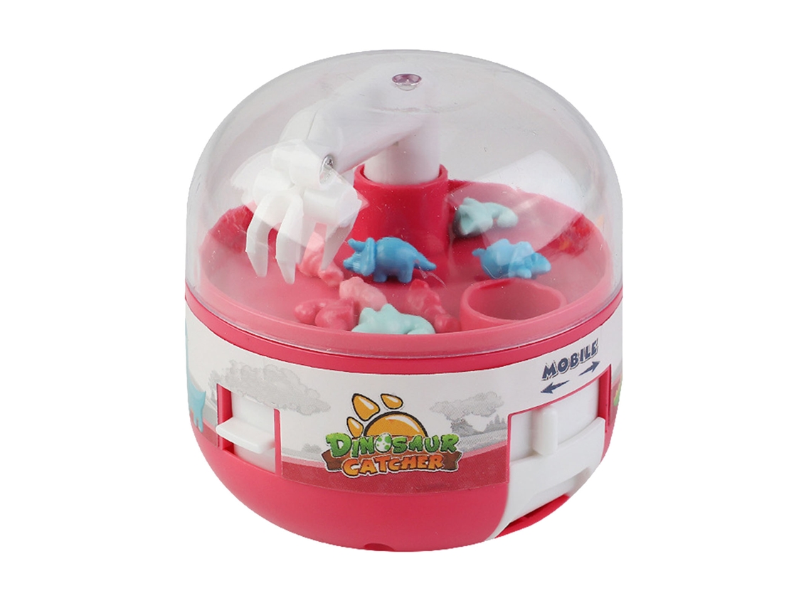 Mini máquina de agarre de muñecos de juguete ATS para niños que mejora la coordinación. Dinosaurio rojo eléctrico.