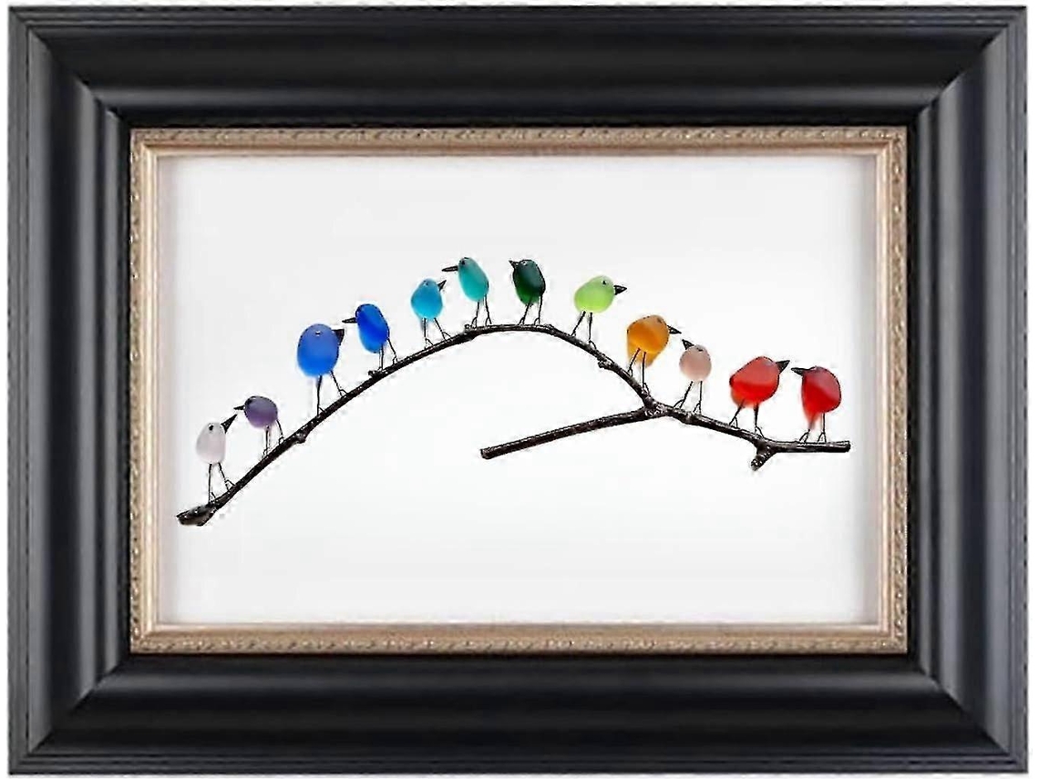 Arte en vidrio marino con pájaro arcoíris para decoración de regalo de Halloween