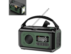 Radio de emergencia portátil Viewleaf de 12000 mAh con manivela solar, FM/AM, linterna LED, luz de lectura, alarma SOS, ideal para exteriores.