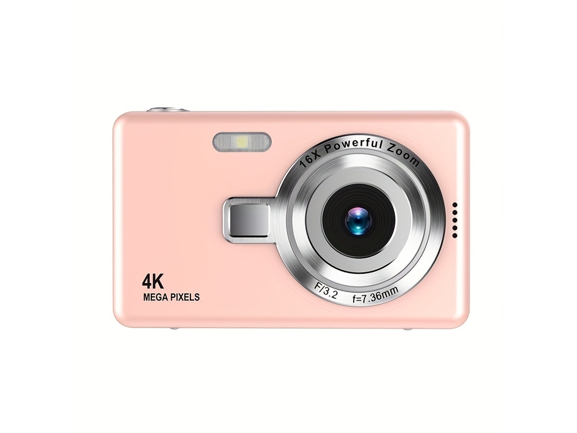 Cámara Digital Portátil 4k Hd Con Enfoque Automático Y Luz De Relleno Veanxin (rosa)