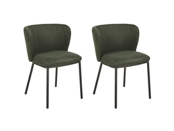 Conjunto de 2 cadeiras de refeição sem braços BELIANI Mina de Poliéster Verde 45x52x75