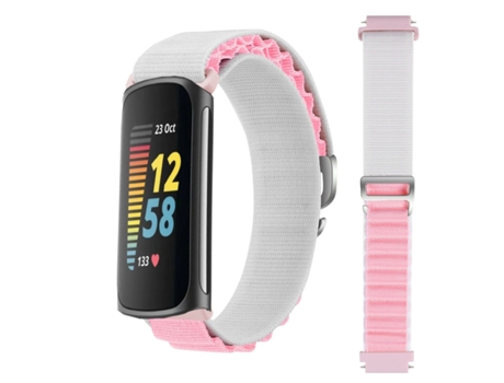 Correa Loop Alpine para Fitbit by Google Charge 5 Blanco y Rosa