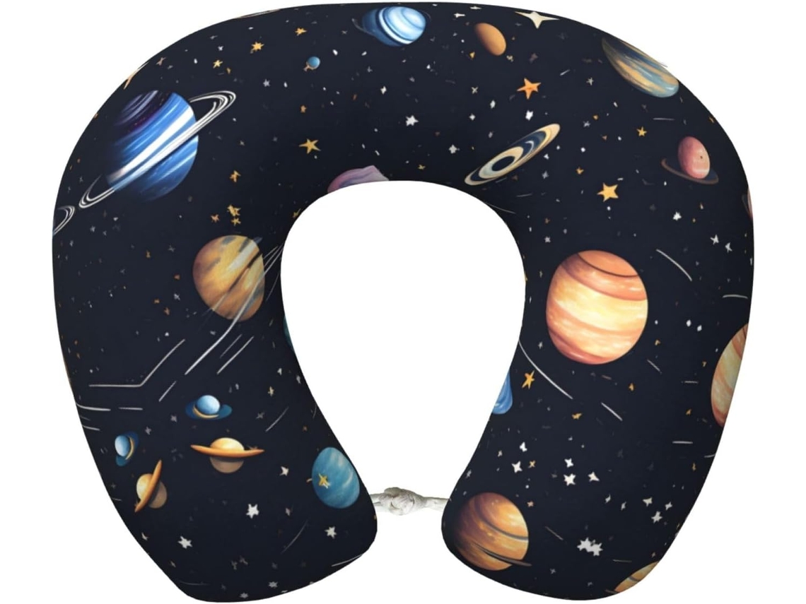 Almohada Viaje Solar Family Poliéster, Felpa Espuma Viscoelástica Fácil Soporte, Ajustable Plegable: